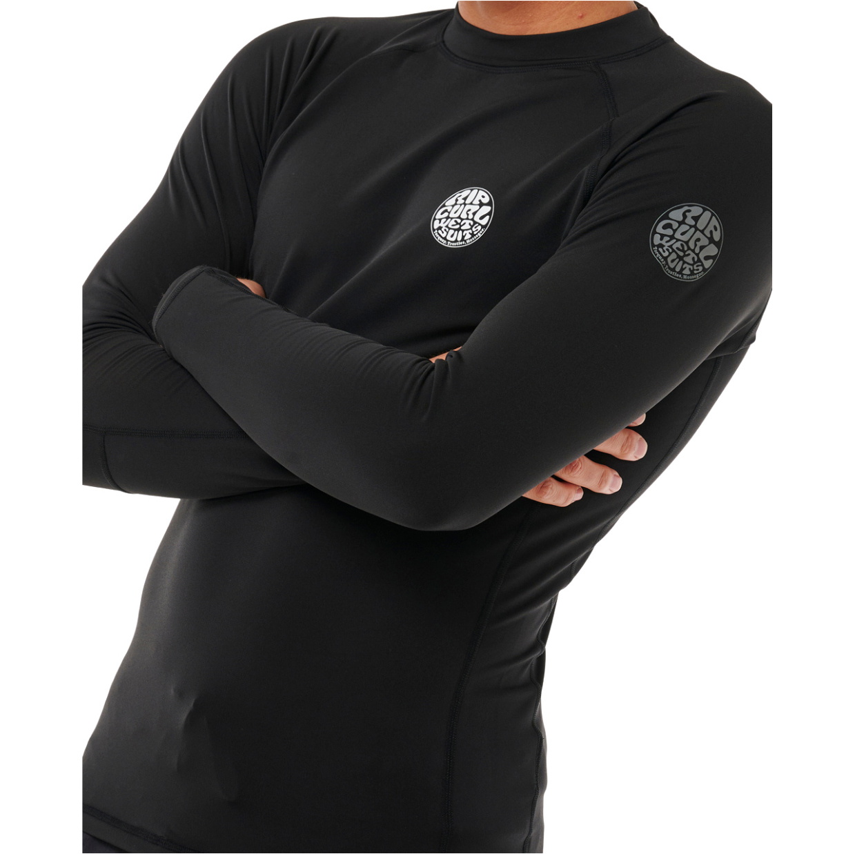 2025 Rip Curl Männer Icons UPF Brushed Long Sleeve Lycra Vest 153MRV - Black